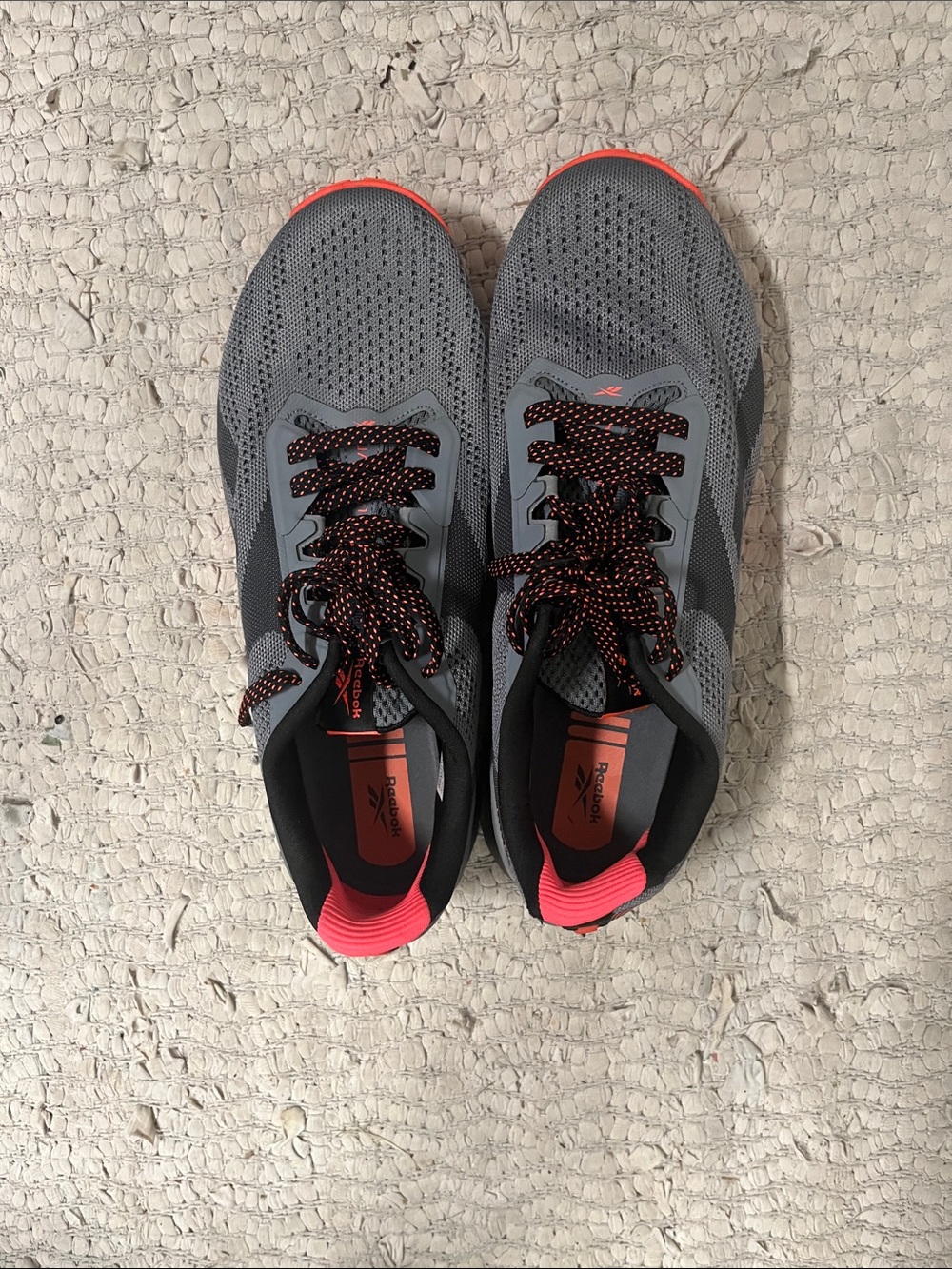 Reebok Gray Athletic Shoes with Coral Highlights